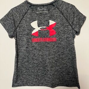UNDER ARMOUR GREY/BLACK SHORT SLEEVE SIZE YOUTH LARGE SHIRT